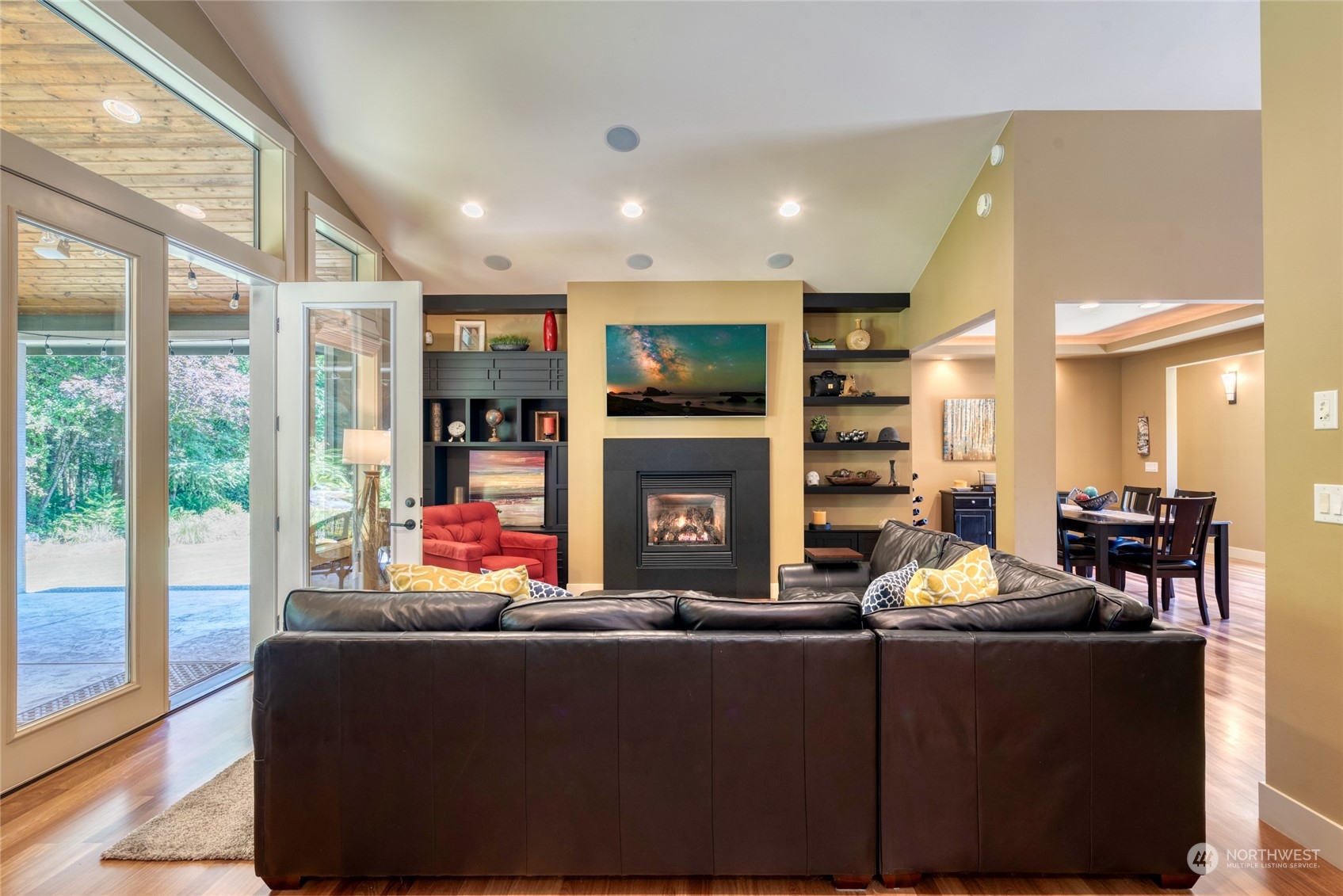 4635 D D Milluhr Road Northeast Olympia, WA 98516 - Photo 8 of 40 a living room with fireplace furniture and a large window