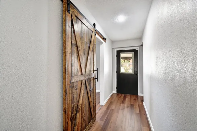a view of hallway with stairs