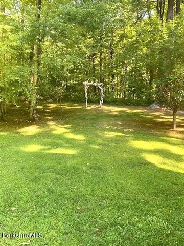 a view of a large yard with a large trees
