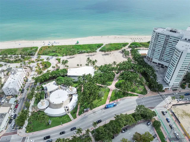 a view of a city with an ocean