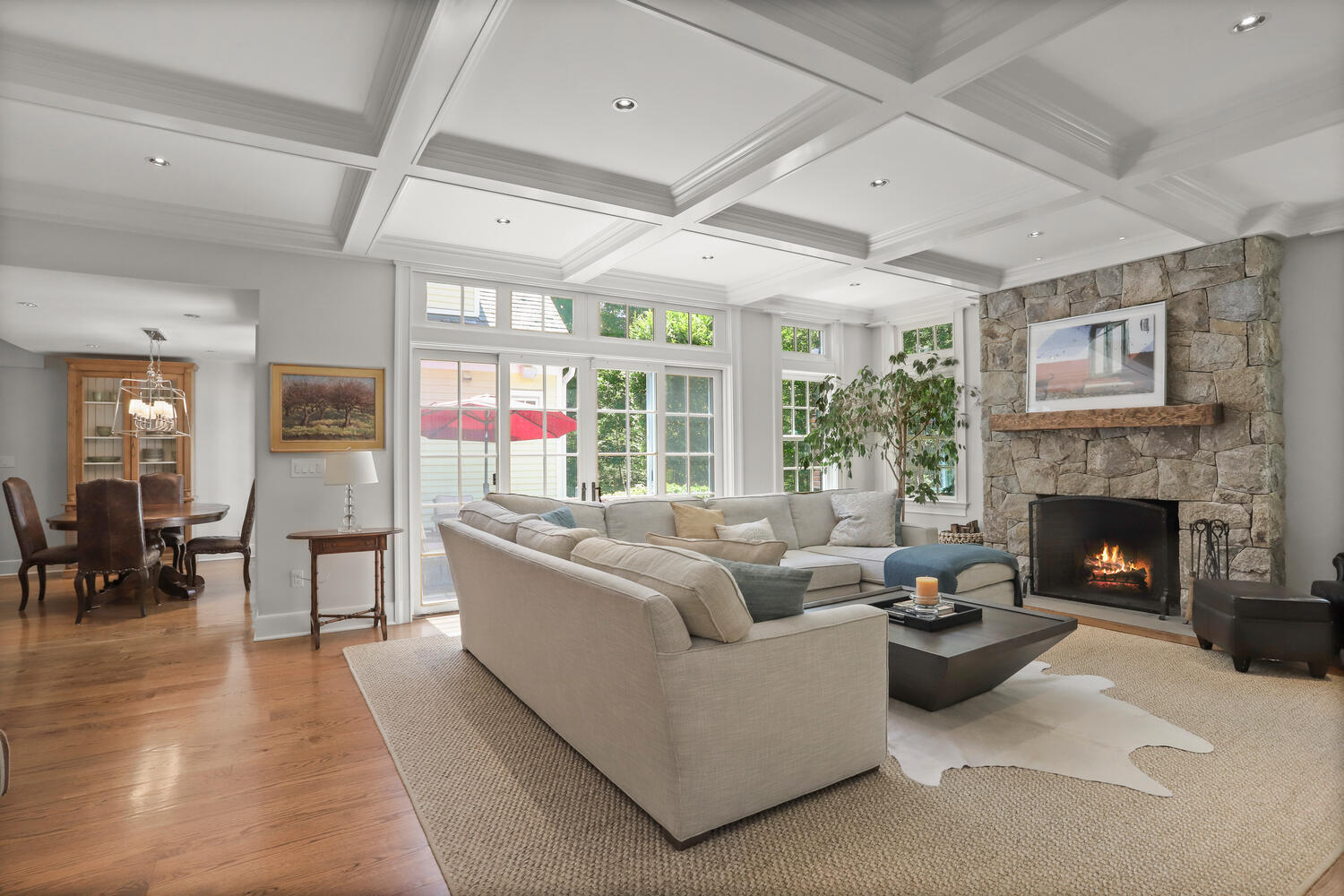 538 Laurel Road New Canaan, CT 06840 - Photo 7 of 28 a living room with furniture and a fireplace
