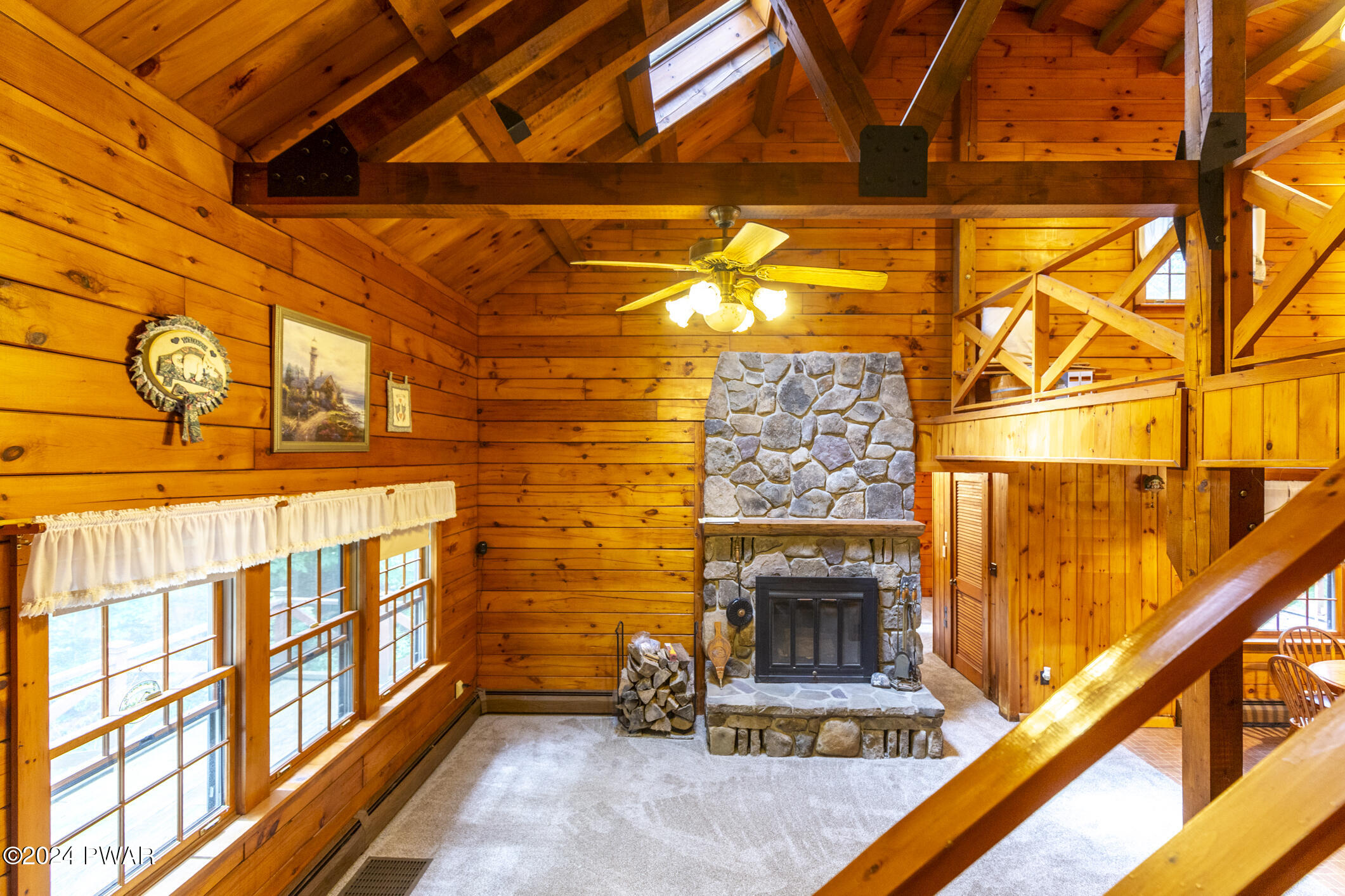 52 Wash Road Waymart, PA 18472 - Photo 17 of 90 LR Stone wood fireplace