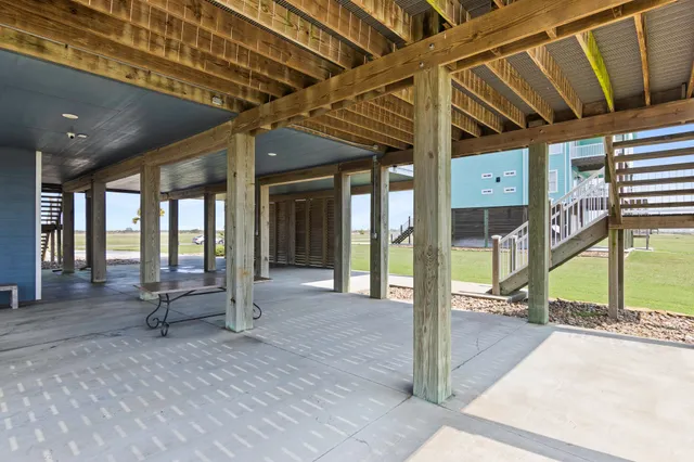 a view of a swimming pool with a garden