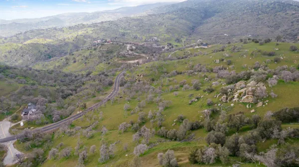a view of a field with an outdoor space