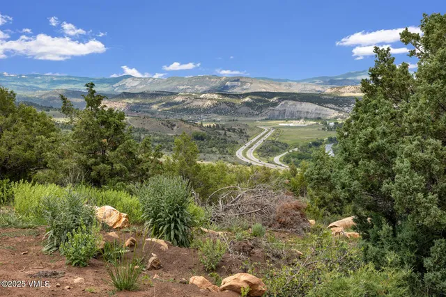 a view of a big yard with lots of green space