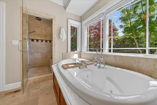 a bathroom with a shower