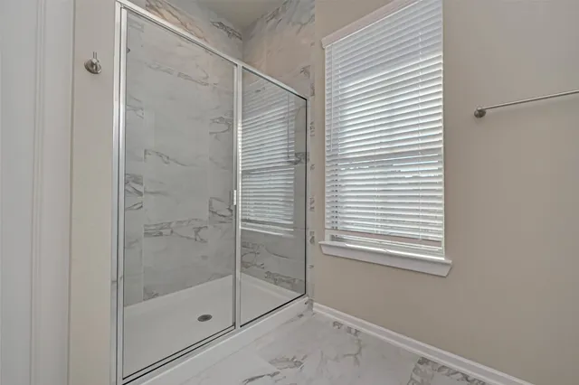 a bathroom with a shower