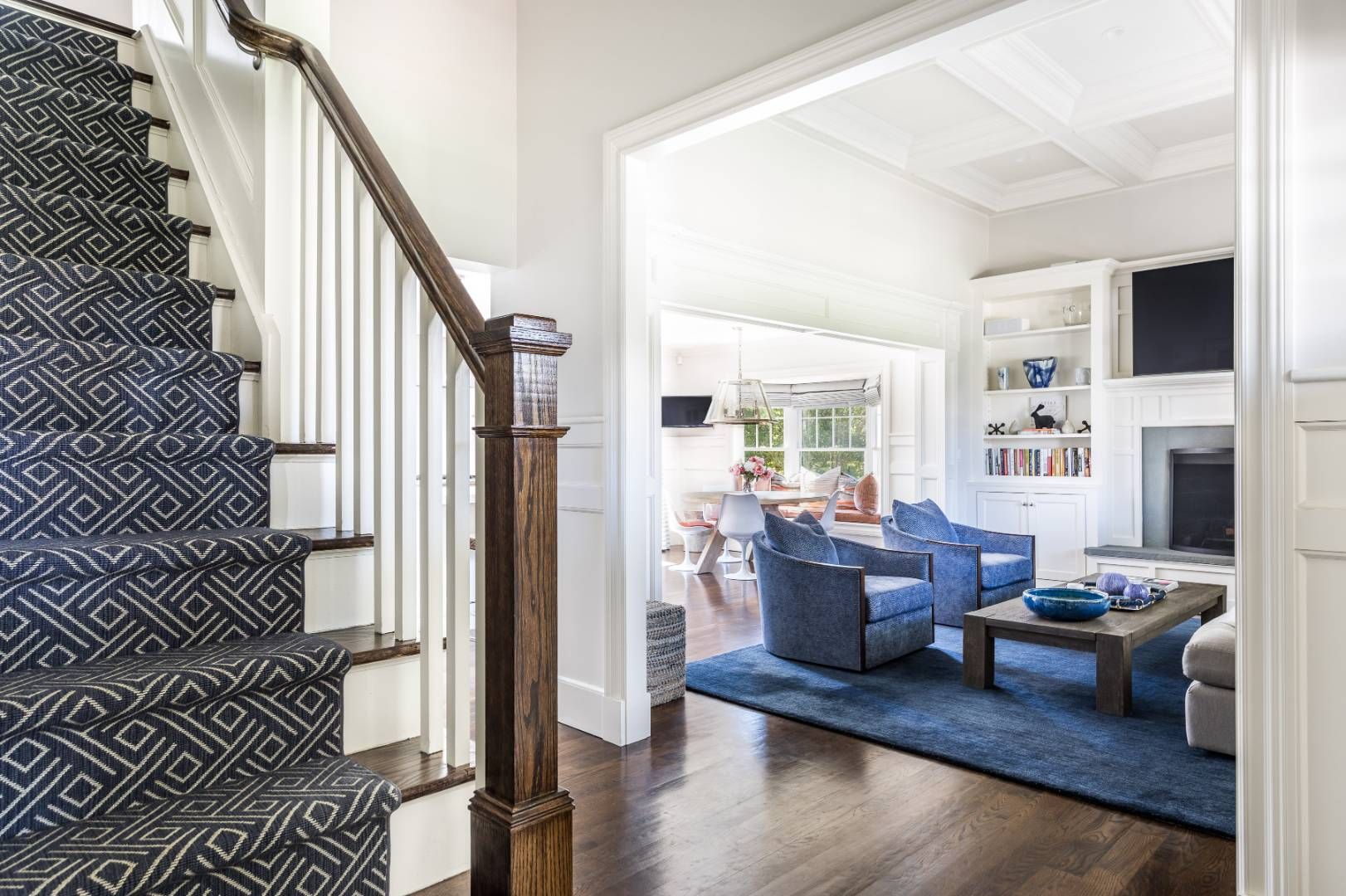 34 Sherrill Road East Hampton, NY 11937 - Photo 9 of 21 a living room with furniture fireplace and flat screen tv