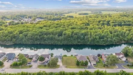 a view of a lake with a mountain