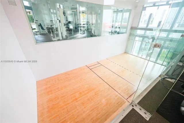 a view of wooden floor and staircase