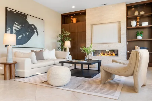a large kitchen with lots of counter top space