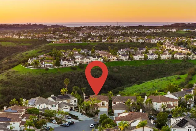 a view of a park with slide