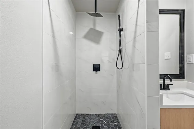 a bathroom with a shower