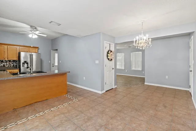 a view of livingroom with chandelier