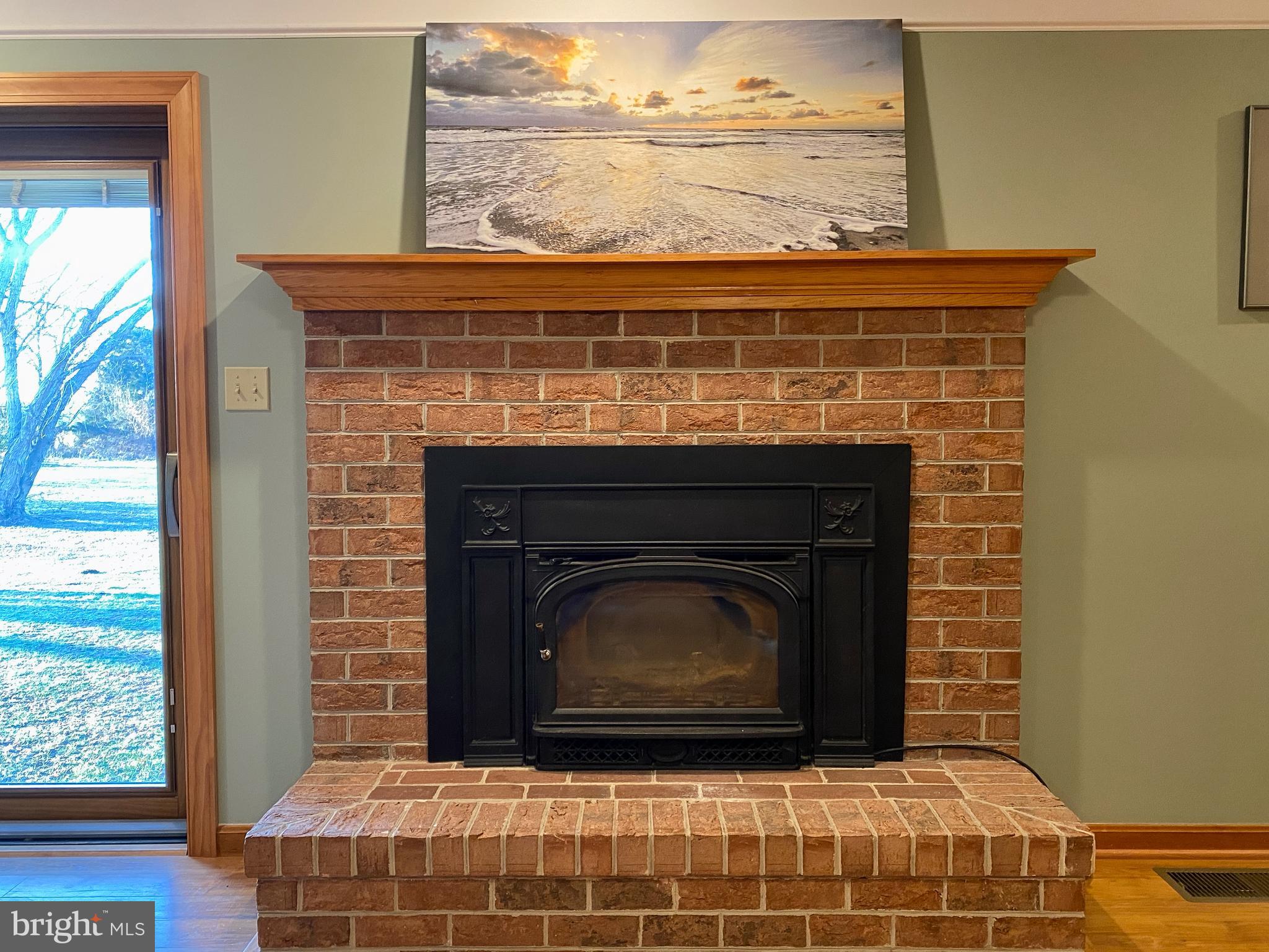 28533 Cave Neck Road Milton, DE 19968 - Photo 7 of 32 Living Room w/ brick fireplace and insert