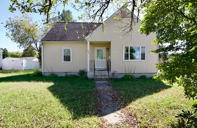 a view of backyard with a garden and plants