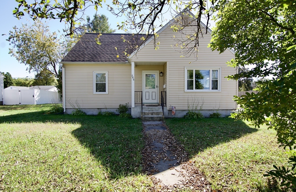 a view of backyard with a garden and plants