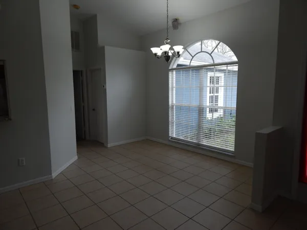 a view of a livingroom with a chandelier