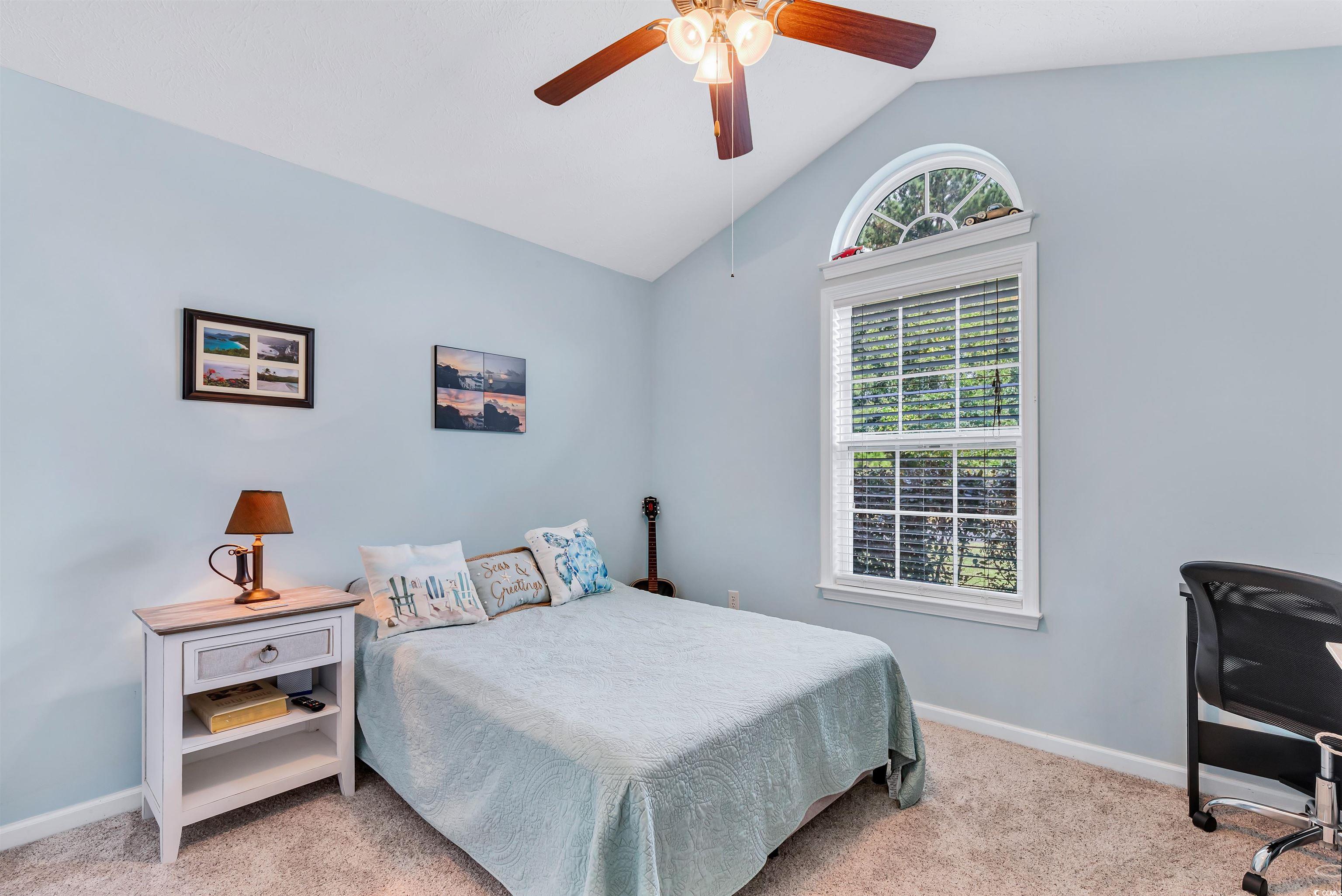 746 Bucklin Loop Myrtle Beach, SC 29579 - Photo 28 of 39 Carpeted bedroom with lofted ceiling and ceiling f