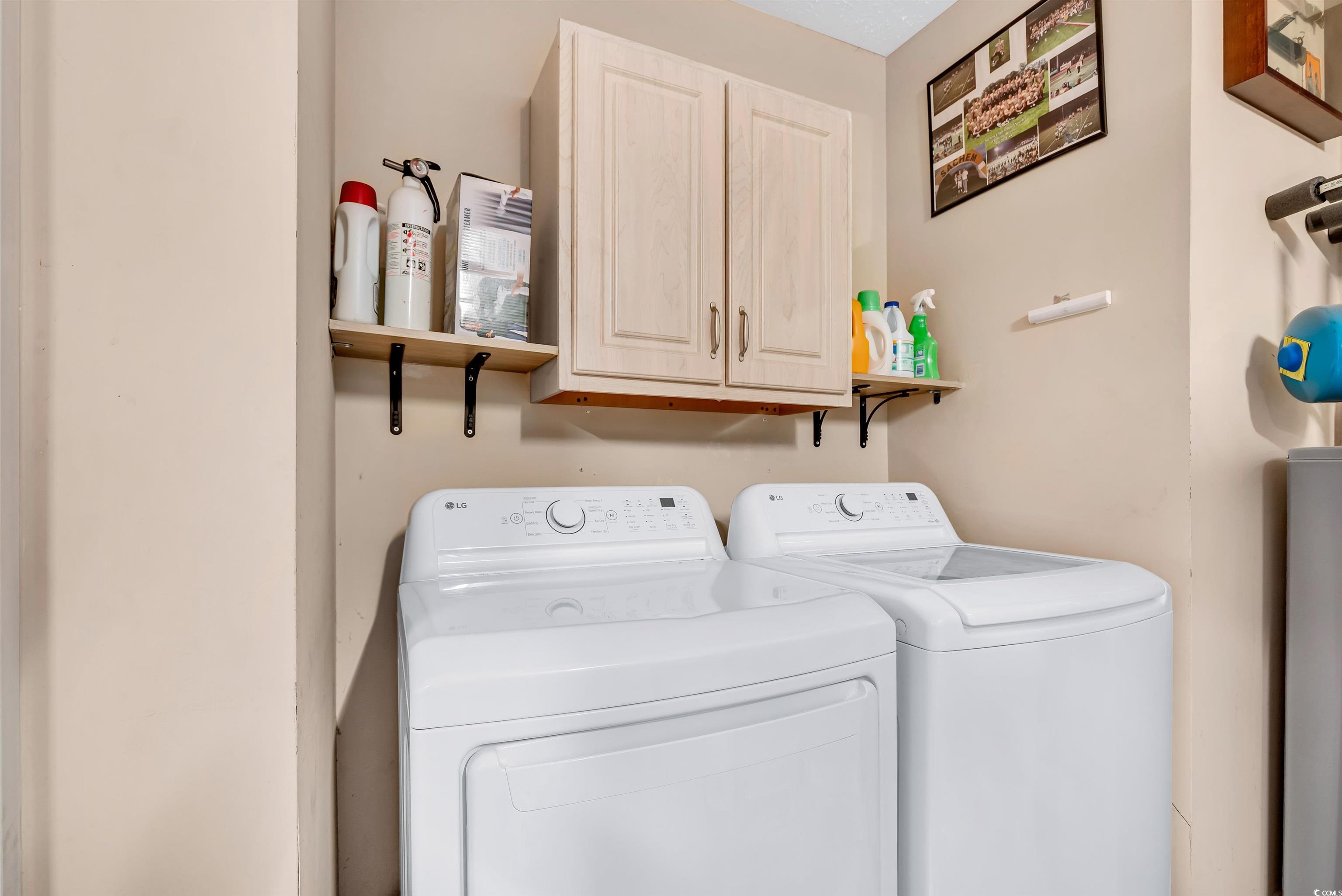 746 Bucklin Loop Myrtle Beach, SC 29579 - Photo 33 of 39 Laundry room featuring cabinets and washer and dry