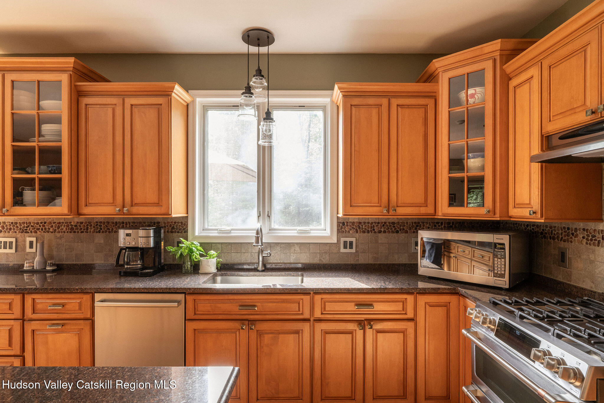 214 Wright Road Kerhonkson, NY 12446 - Photo 19 of 50 a kitchen with stainless steel appliances granite countertop a stove a sink and dishwasher