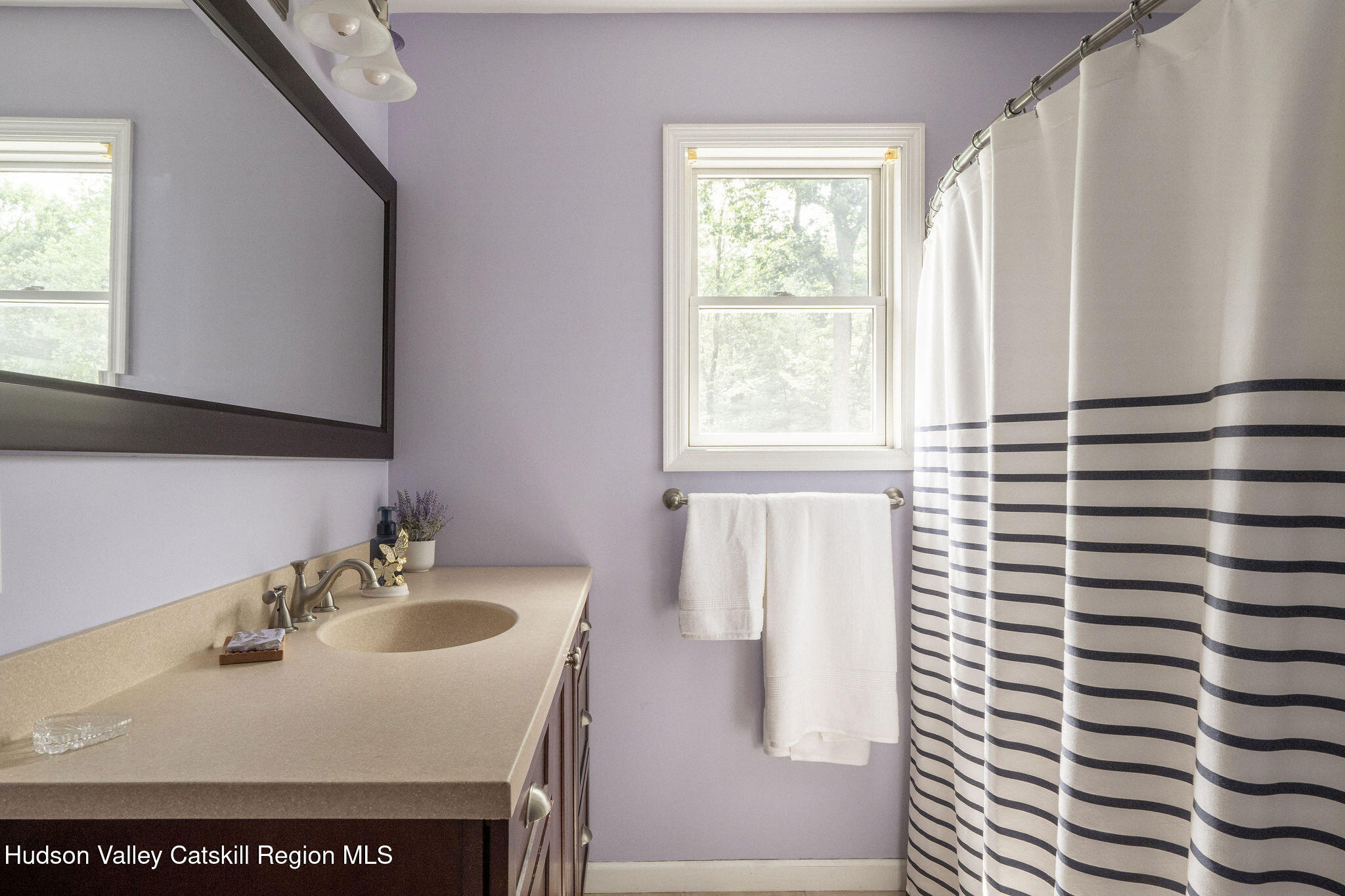214 Wright Road Kerhonkson, NY 12446 - Photo 42 of 50 a bathroom with a sink and a mirror