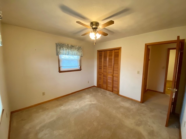 3871 Shutterlee Mill Road Staunton, VA 24401 - Photo 16 of 28 an empty room with closet and a ceiling fan
