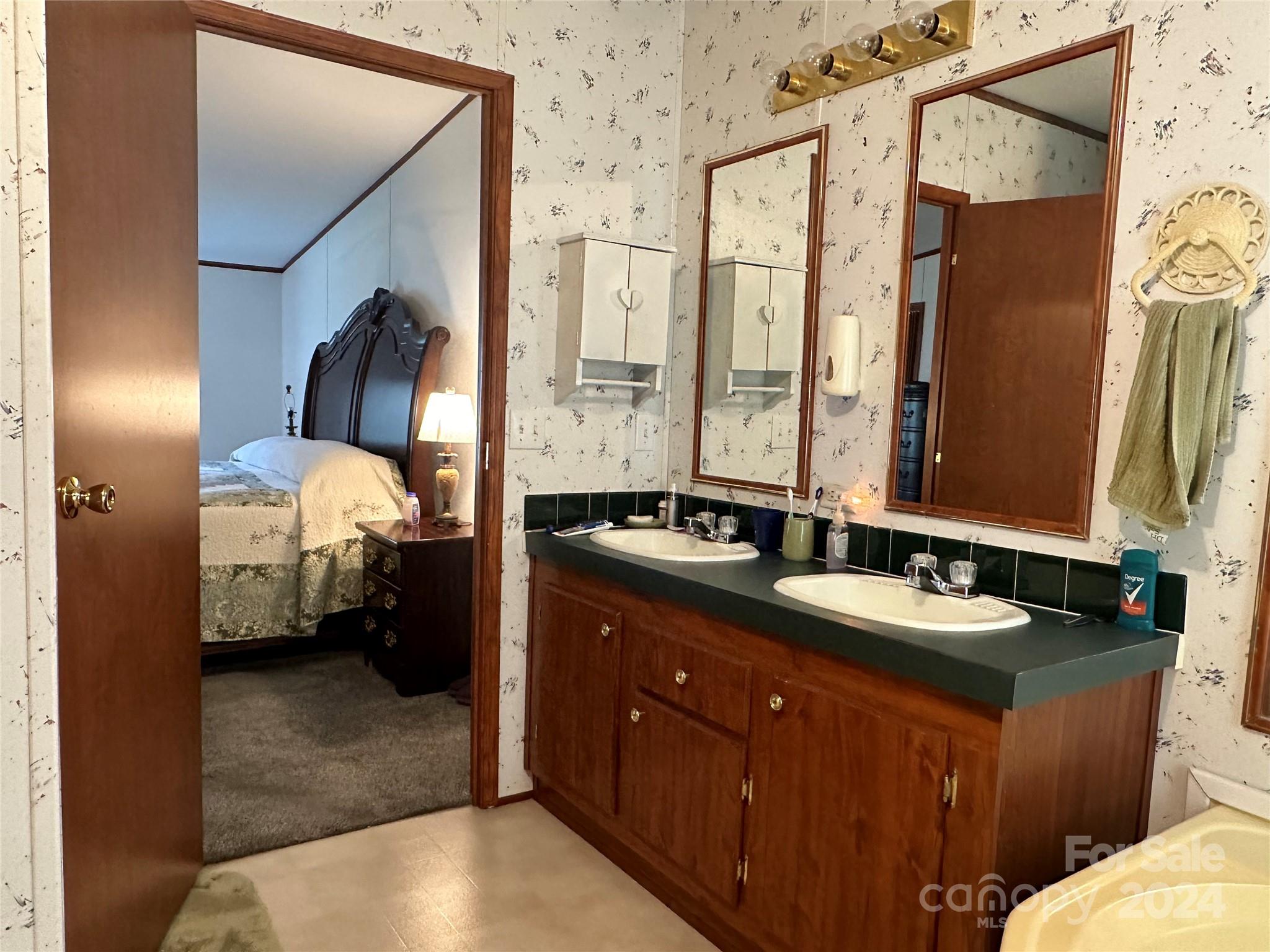 7014 Riverbend Road Claremont, NC 28610 - Photo 14 of 21 a en suite bathroom with sink and mirror