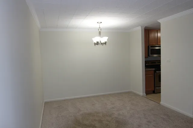a view of an empty room and closet area