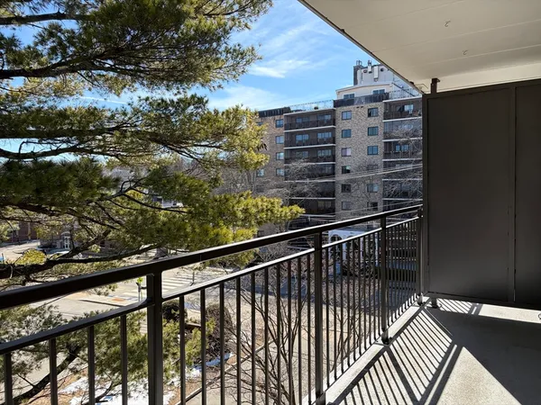 a view of balcony with a small space