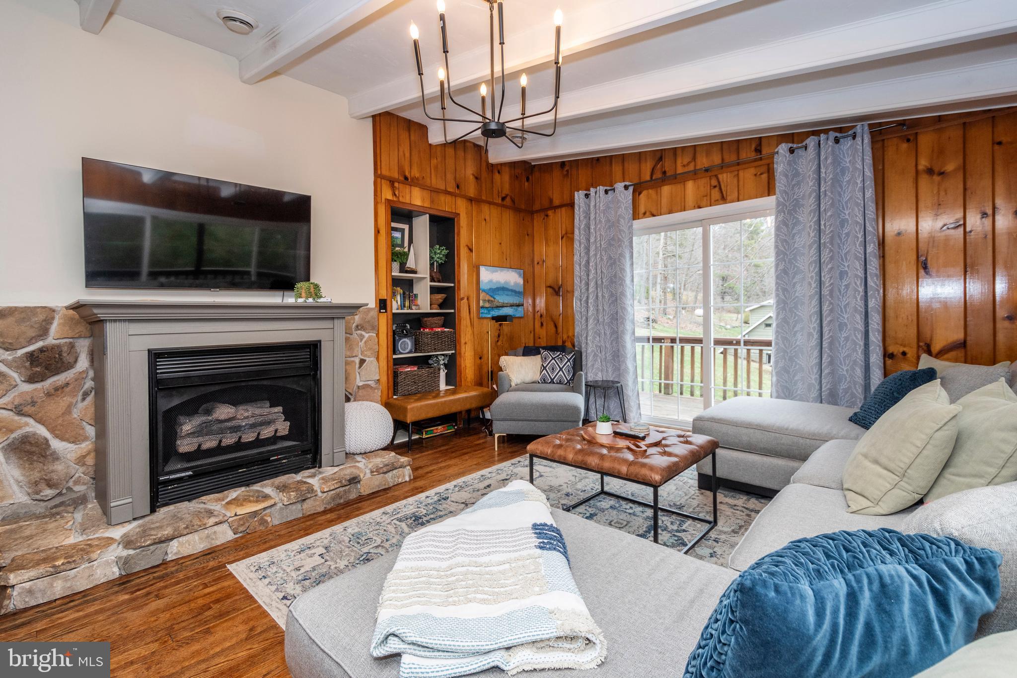 16 Jrs Drive McHenry, MD 21541 - Photo 34 of 57 a living room with furniture a flat screen tv and a fireplace