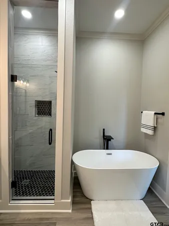 a bathroom with a shower