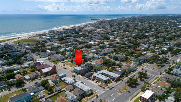 an aerial view of multiple house