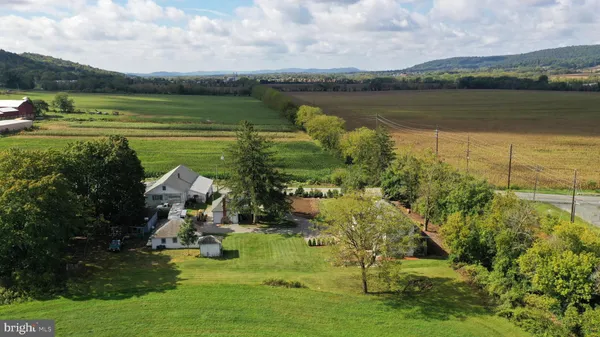 a view of a lake with a big yard