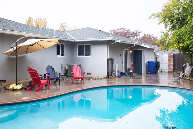 a backyard of a house
