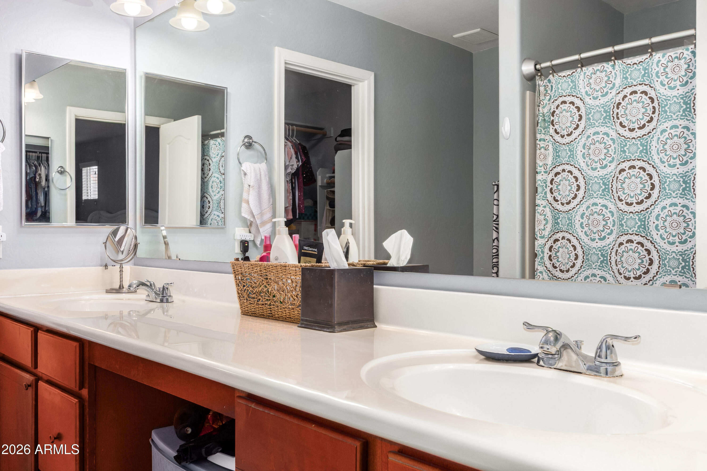907 South Henry Lane Gilbert, AZ 85296 - Photo 15 of 25 a bathroom with double vanity sinks and a mirror