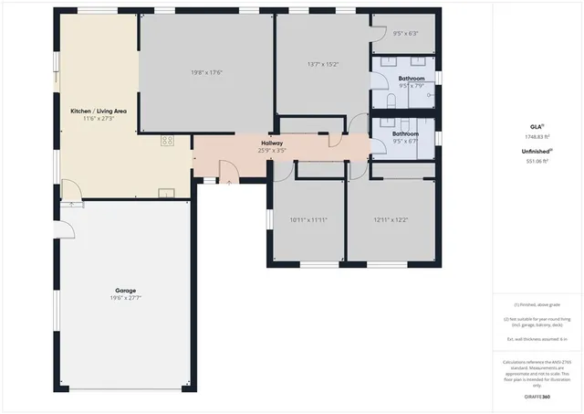 a view of an empty room with a fireplace and a window