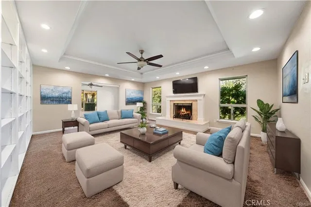 a view of a livingroom with a fireplace