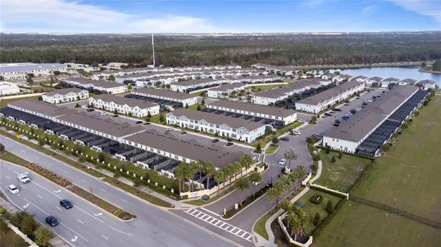 an aerial view of a city