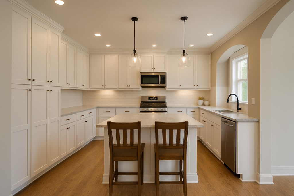 10 West Hawks Nest Road Blairsville, GA 30512 - Photo 3 of 40 a kitchen with white cabinets and white appliances
