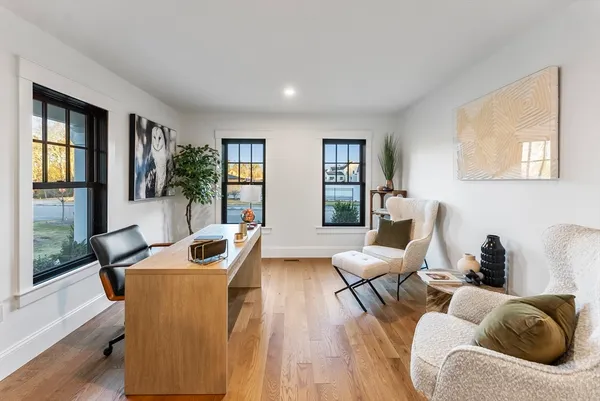 a living room with furniture