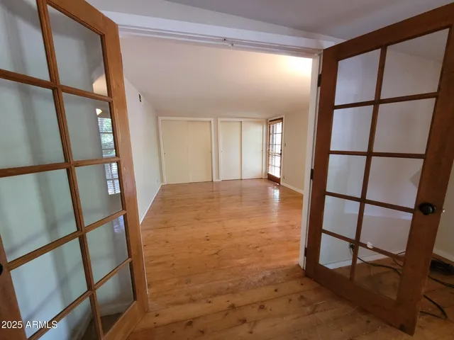 a view of an entryway with a window