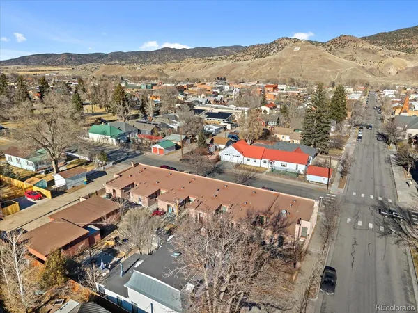 an aerial view of a city