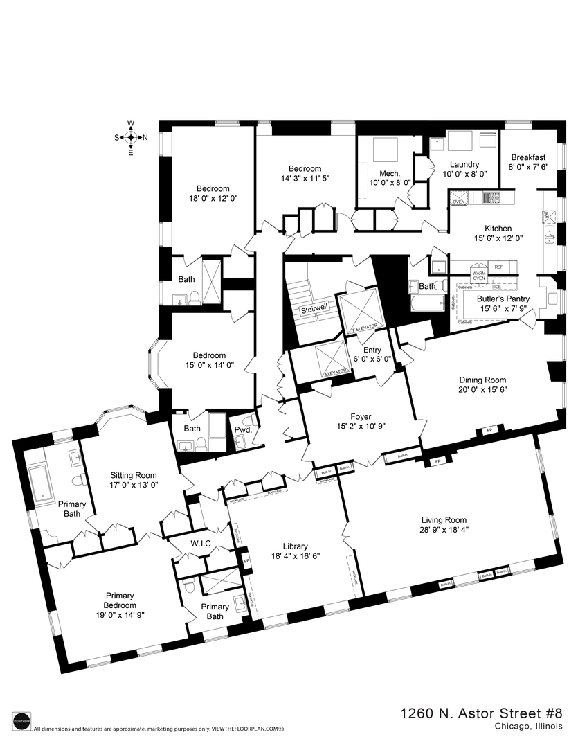 1260 North Astor Street, Unit 8 Chicago, IL 60610 - Photo 27 of 27 a picture of a room with windows and white walls
