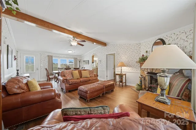 a living room with furniture