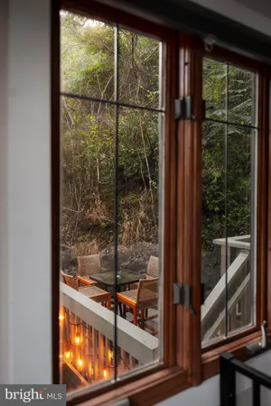a view of a glass door