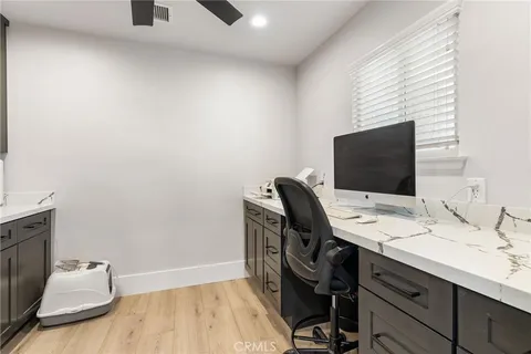 a view of a yard with palm trees