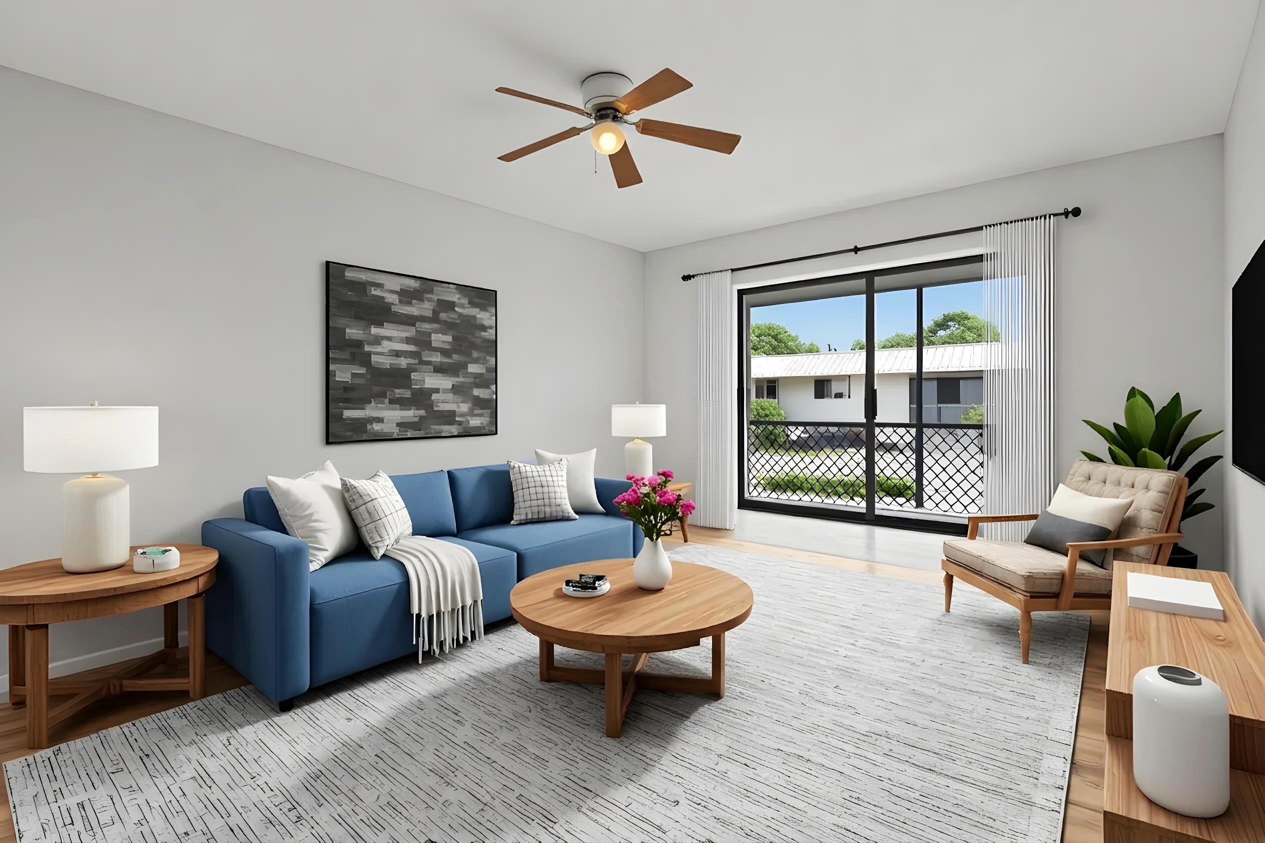 825 Northwest 13th Street, Unit 223 Boca Raton, FL 33486 - Photo 2 of 42 a living room with furniture potted plant and a large window