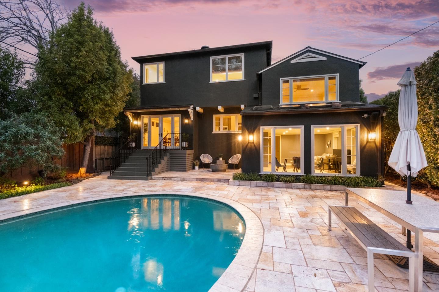 1536 Eastmoor Road Burlingame, CA 94010 - Photo 54 of 70 a view of a house with swimming pool and sitting area