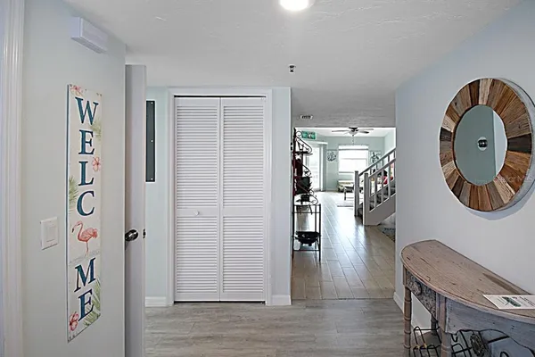 a view of living room and kitchen